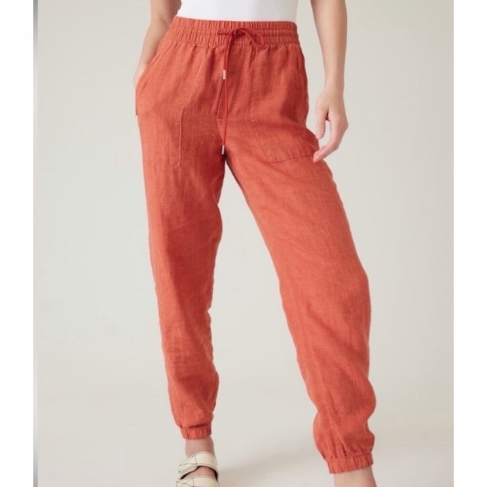 Athleta Retreat Linen Joggers Womens Petite